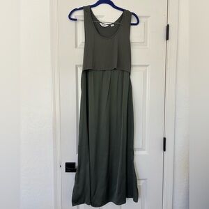 Seraphine Olive Green Maternity & Nursing Top Dress
